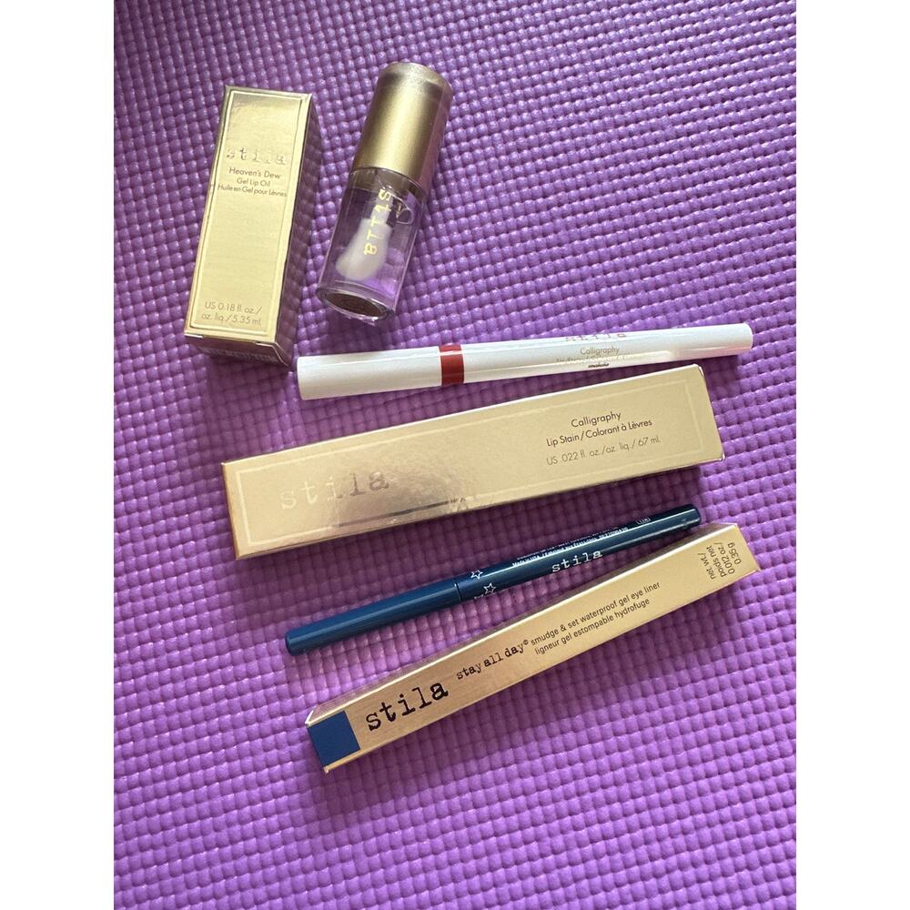 New Makeup Bundle Lot Gel Lip Oil, Lip Stain & Waterproof Gel Eye Liner